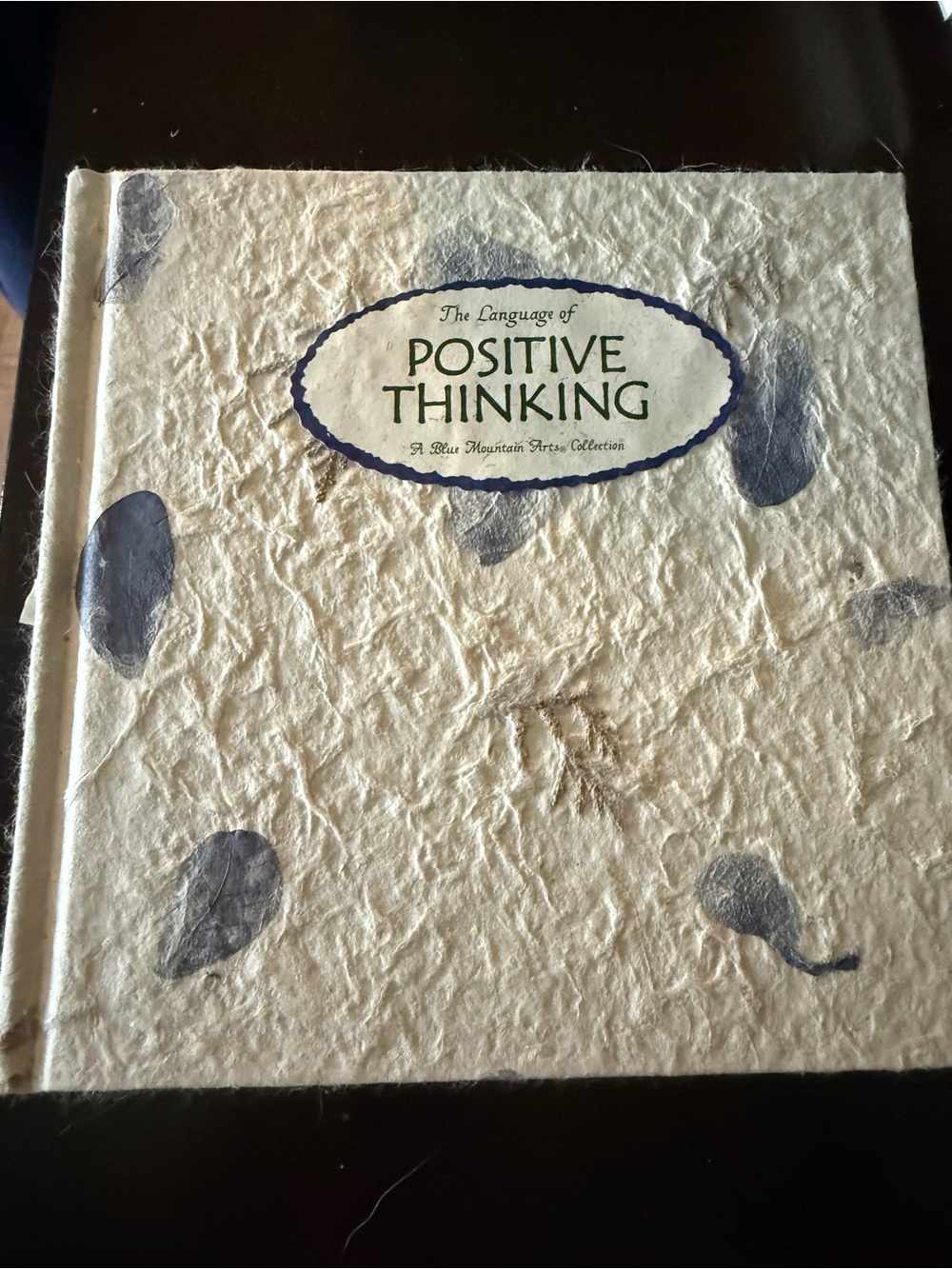 Positive Thinking Hardcover Journal - Cream with Blue Accents
